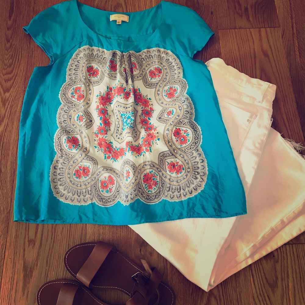 Anthropologie Moulinette Soeurs silk top